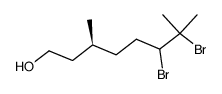 (3S)-6,7-dibromo-3,7-dimethyloctan-1-ol结构式