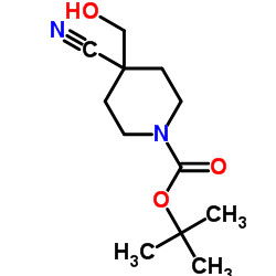 4-氰基-4-(羟基甲基)哌啶-1-羧酸叔丁酯结构式