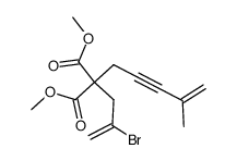 dimethyl 2-(2'-bromoallyl)-2-(4''-methyl-4''-penten-2''-ynyl)malonate Structure