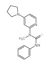 1-methyl-3-phenyl-1-(4-pyrrolidin-1-ylpyridin-2-yl)thiourea Structure