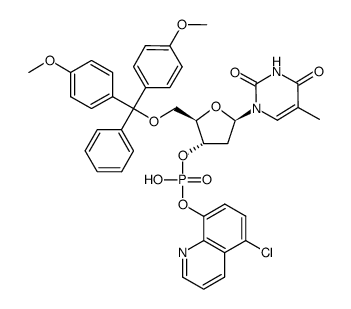 5'-O-dimethoxytritylthymidine 3'-(5-chloro-8-quinolyl) phosphate Structure