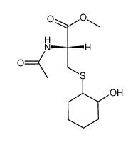 S-(2-hydroxycyclohexyl)-N-acetyl-(L)-cysteine methyl ester structure