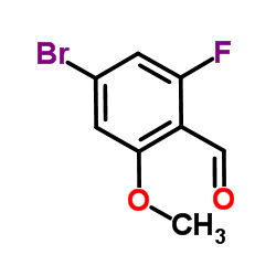 4-溴-2-氟-6-甲氧基苯甲醛结构式