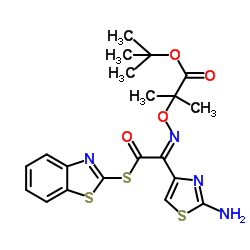 2-Mercaptobenzothiazolyl-(Z)-(2-aminothiazol-4-yl)-2-(tert-butoxycarbonyl) isopropoxyiminoacetate structure