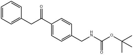 4-(2-苯乙酰基)苄基氨基甲酸叔丁酯结构式