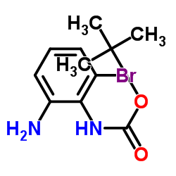 (2-氨基-6-溴-苯基)-氨基甲酸叔丁酯结构式