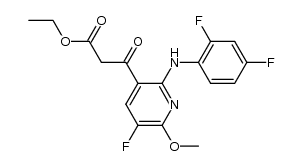 ethyl 2-[2-(2,4-difluorophenylamino)-5-fluoro-6-methoxynicotinoyl]acetate结构式