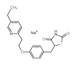 5-[4-[2-(5-乙基-2-吡啶基)乙氧基]苄基]-2,4-噻唑烷二酮结构式