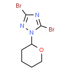 3,5-二溴-1-(四氢-2H-吡喃-2-基)-1H-1,2,4-三唑结构式