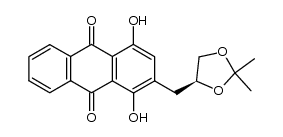 (-)-(S)[(dimethyl-2,2 dioxolanne-1,3 yl-4) methyl]-2 dihydroxy-1,4 anthraquinone-9,10 Structure