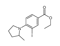 3-碘-4-(2-甲基吡咯烷-1-基)苯甲酸乙酯结构式