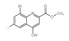 8-溴-6-氯-4-羟基喹啉-2-羧酸甲酯结构式