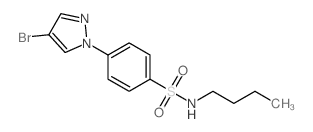 N-丁基-4-(4-溴吡唑-1-基)苯磺酰胺结构式