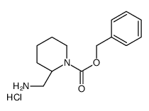 (R)-Benzyl 2-(aminomethyl)piperidine-1-carboxylate hydrochloride Structure