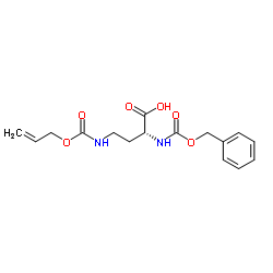 (2R)-4-{[(Allyloxy)carbonyl]amino}-2-{[(benzyloxy)carbonyl]amino}butanoic acid结构式