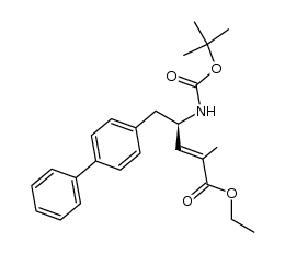 (R,E)-5-((1,1-联苯)-4-基)-4-((叔丁氧基羰基)氨基)-2-甲基戊-2-烯酸乙酯结构式