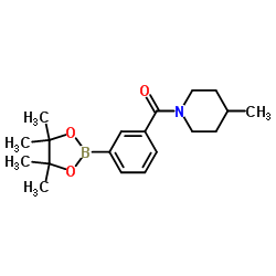 (4-甲基哌啶-1-基)(3-(4,4,5,5-四甲基-1,3,2-二硼戊环-2-基)苯基)甲酮结构式