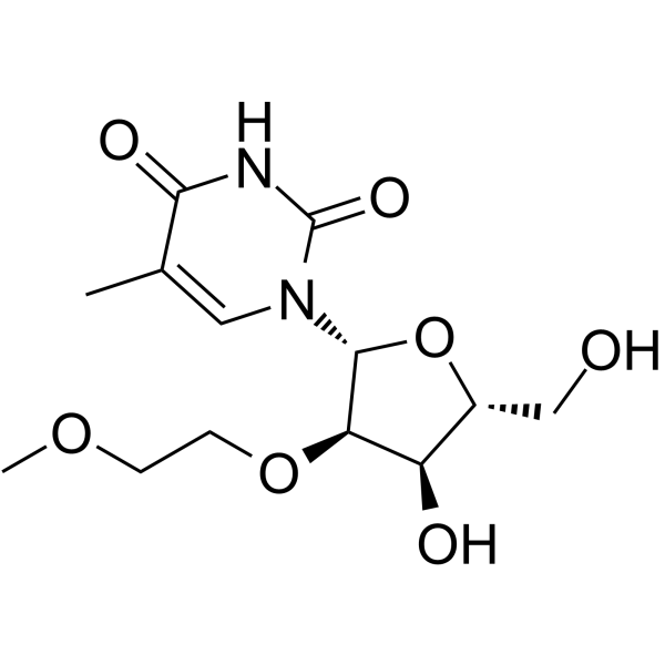 2’-O-(2-甲氧基乙基)-5-甲基尿苷结构式