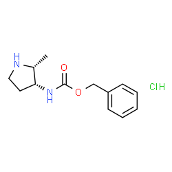苯甲基 ((2R,3R)-2-甲基吡咯烷-3-基)氨基甲酯盐酸结构式