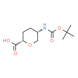 cis-5-(boc-amino)-tetrahydro-pyran-2-carboxylic acid Structure