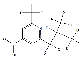 2-(iso-Butyl-d9)-6-trifluoromethylpyridine-4-boronic acid结构式