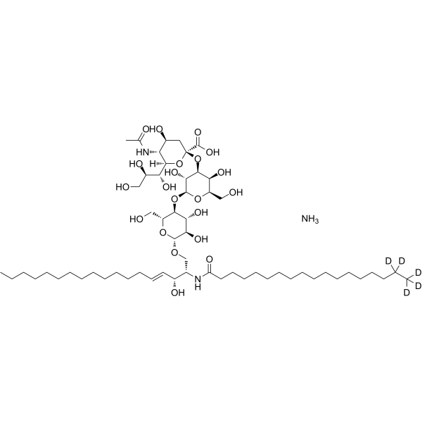 Ganglioside GM3-d5 Bovine Milk ammonium salt Structure