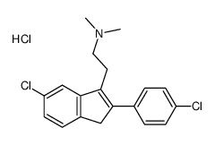 2-[6-chloro-2-(4-chlorophenyl)-3H-inden-1-yl]-N,N-dimethylethanamine,hydrochloride Structure