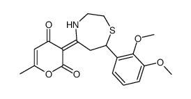 (3E)-3-[7-(2,3-dimethoxyphenyl)-1,4-thiazepan-5-ylidene]-6-methylpyran-2,4-dione结构式