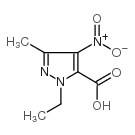 1-乙基-3-甲基-4-硝基-1H-吡唑-5-羧酸结构式