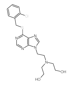 Ethanol,2,2'-[[2-[6-[(o-chlorobenzyl)thio]-9H-purin-9-yl]ethyl]imino]di- (7CI,8CI)结构式