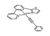(6-thienyl-2,2'-bipyridine-C,N,N)(phenylethynyl)platinum(II) Structure