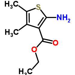 乙基 2-氨基-4,5-二甲基噻吩-3-羧酸酯结构式