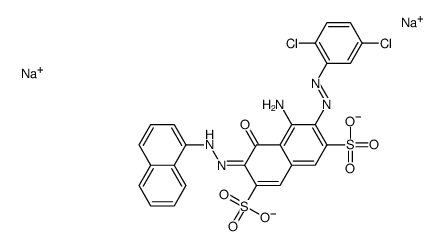 disodium 4-amino-3-[(2,5-dichlorophenyl)azo]-5-hydroxy-6-(1-naphthylazo)naphthalene-2,7-disulphonate结构式