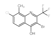 3-溴-7-氯-8-甲基-2-(三氟甲基)喹啉-4-醇结构式