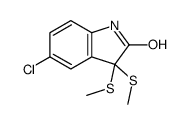5-chloro-3,3-bis(methylsulfanyl)-1H-indol-2-one结构式