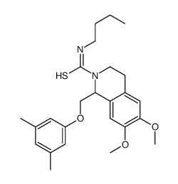 N-butyl-1-[(3,5-dimethylphenoxy)methyl]-6,7-dimethoxy-3,4-dihydro-1H-isoquinoline-2-carbothioamide结构式