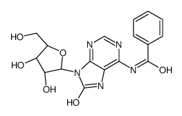 N-[9-[(2R,3R,4S,5R)-3,4-dihydroxy-5-(hydroxymethyl)oxolan-2-yl]-8-oxo-7H-purin-6-yl]benzamide结构式