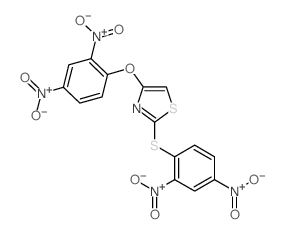 Thiazole,4-(2,4-dinitrophenoxy)-2-[(2,4-dinitrophenyl)thio]- Structure