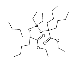 2-Butyl-2-[(1-butyl-1-ethoxycarbonyl-pentyloxy)-diethyl-silanyloxy]-hexanoic acid ethyl ester结构式