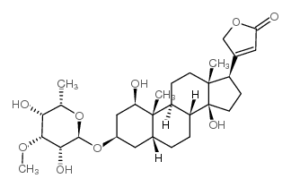 Card-20(22)-enolide,3-[(6-deoxy-3-O-methyl-a-L-talopyranosyl)oxy]-1,14-dihydroxy-, (1b,3b,5b)- (9CI)结构式