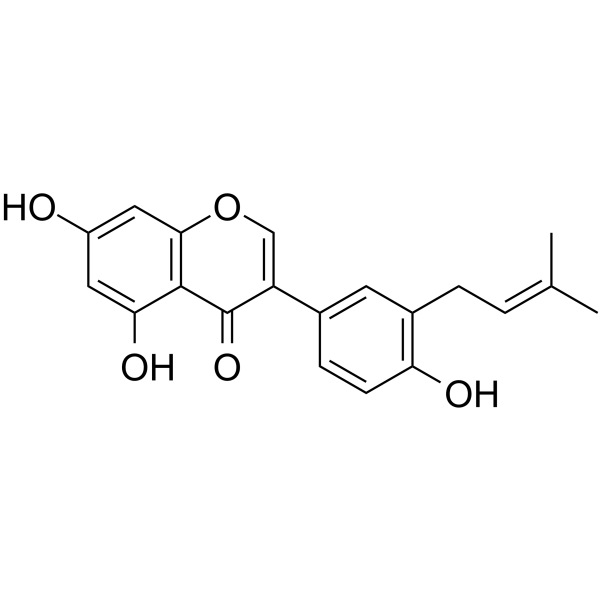 3'-二甲基烯丙基染料木黄酮结构式