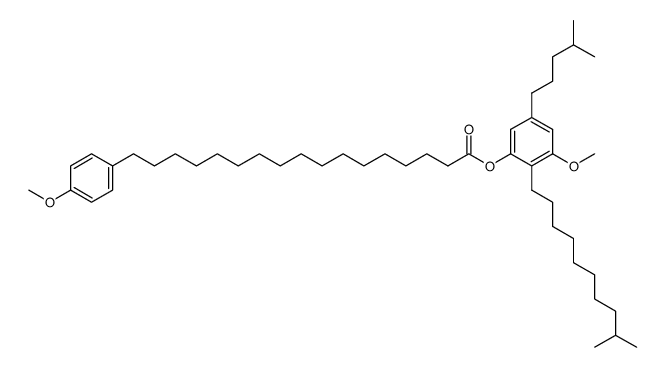 17-(4-Methoxyphenyl)heptadecanoic acid 3-methoxy-2-(9-methyldecyl)-5-(4-methylpentyl)phenyl ester Structure