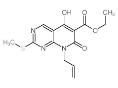 8-烯丙基-5-羟基-2-(甲基硫代)-7-氧代-7,8-二氢吡啶并[2,3-d]嘧啶-6-羧酸乙酯结构式