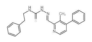 1-[(3-methyl-4-phenyl-pyridin-2-yl)methylideneamino]-3-phenethyl-thiourea结构式