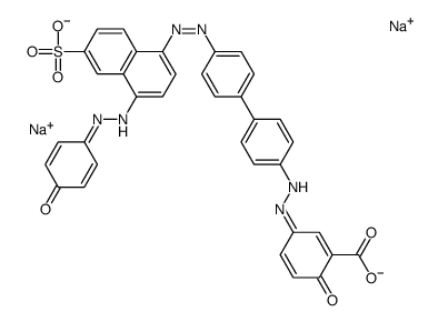 disodium,(3Z)-6-oxo-3-[[4-[4-[[4-[2-(4-oxocyclohexa-2,5-dien-1-ylidene)hydrazinyl]-6-sulfonatonaphthalen-1-yl]diazenyl]phenyl]phenyl]hydrazinylidene]cyclohexa-1,4-diene-1-carboxylate结构式