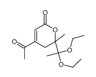 4-acetyl-2-(1,1-diethoxyethyl)-2-methyl-3H-pyran-6-one结构式