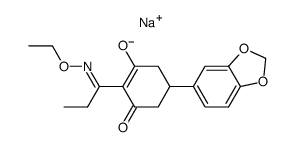 Sodium salt of 2-[1-(ethoxyimino)propyl]-3-hydroxy-5-(3,4-methylenedioxyphenyl)cyclohex-2-en-1-one结构式
