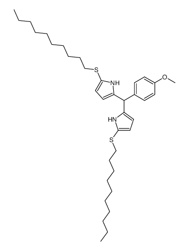 5,5'-((4-methoxyphenyl)methylene)bis(2-(decylthio)-1H-pyrrole) Structure