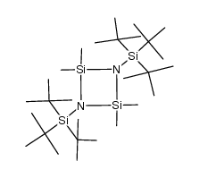 2,2,4,4-Tetramethyl-1,3-bis(tri-tert-butylsilyl)-1,3-diaza-2,4-disilacyclobutan Structure