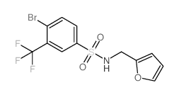 N-(呋喃-2-甲基)4-溴-3-三氟甲基苯磺酰胺结构式